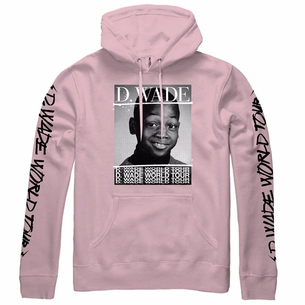 RARE  D Wade World Tour Hoodie Hoodie Small Pink